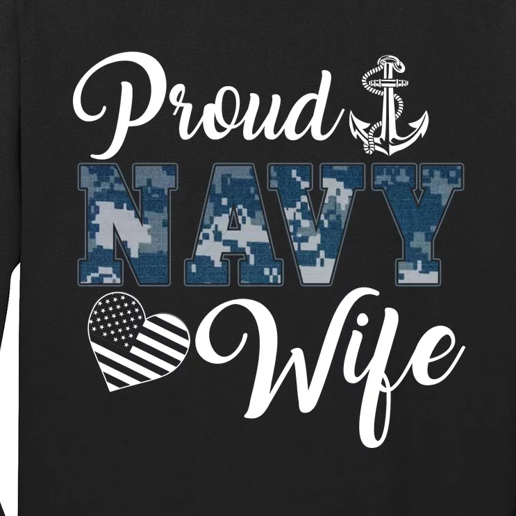 Navy Veteran's Wife, Proud Wife Of A Navy Veteran Sailor Wife Long Sleeve Shirt