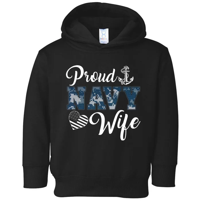 Navy Veteran's Wife, Proud Wife Of A Navy Veteran Sailor Wife Toddler Hoodie