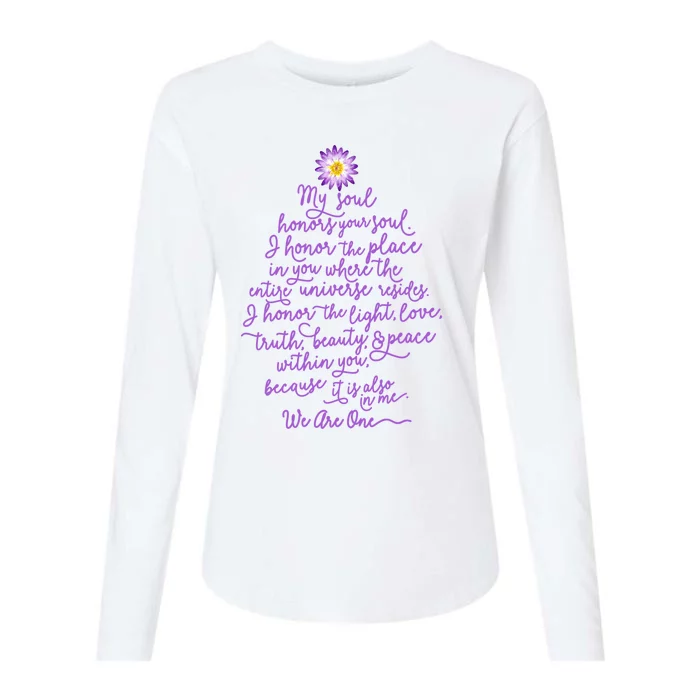 Namaste We Are One Floral Meditation Zen Chill Gift Womens Cotton Relaxed Long Sleeve T-Shirt