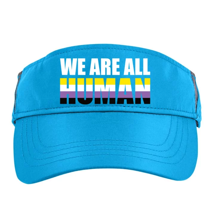 Nonbinary We Are All Hu Lgbtq Ally Pride Flag Nongender Cute Gift Adult Drive Performance Visor