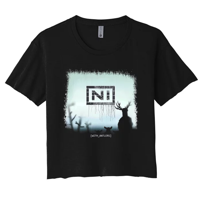 Ni With Antlers Women's Crop Top Tee