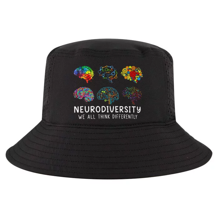 Neurodiversity We All Think Differently Brain Autism Cool Comfort Performance Bucket Hat