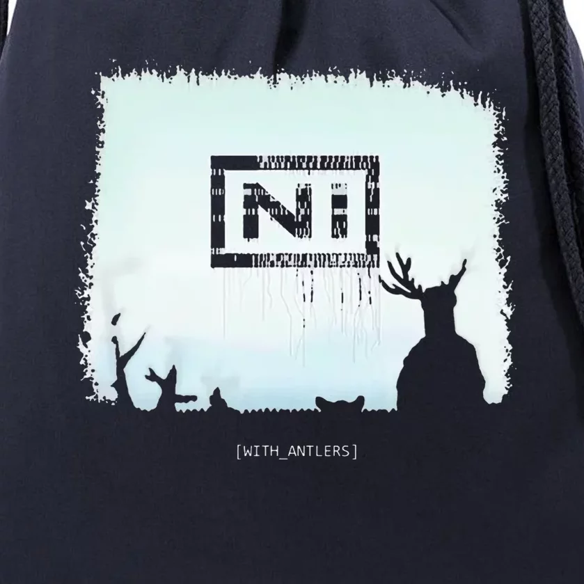 Ni With Antlers Drawstring Bag