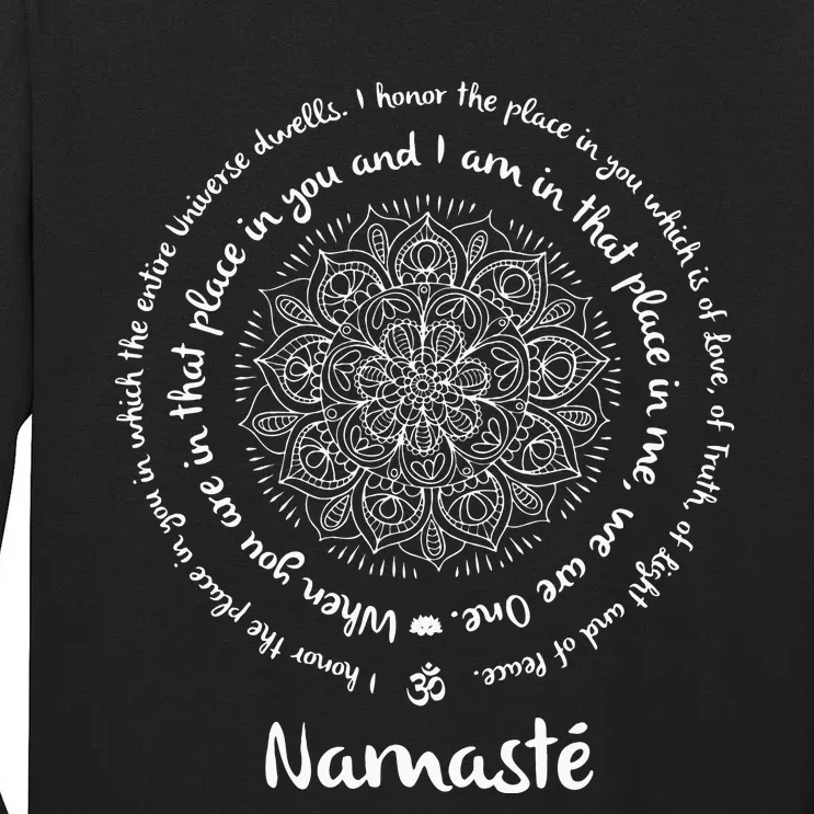 NAMASTE WE ARE ONE Meditation Sayings Mandala Yoga Gift Tall Long Sleeve T-Shirt