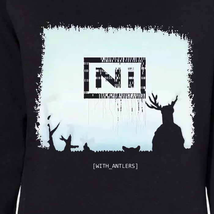 Ni With Antlers Womens California Wash Sweatshirt