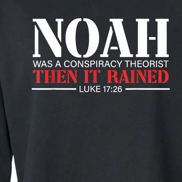 Noah Was A Conspiracy Theorist Then It Rained Cropped Pullover Crew