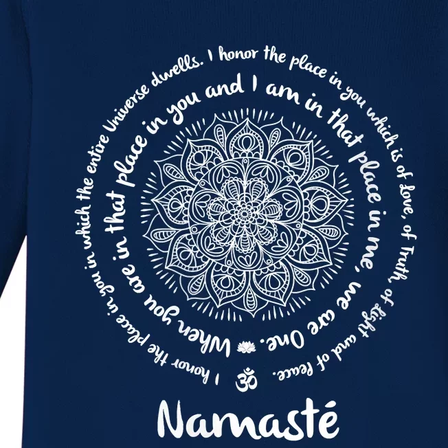 NAMASTE WE ARE ONE Meditation Sayings Mandala Yoga Gift Baby Long Sleeve Bodysuit