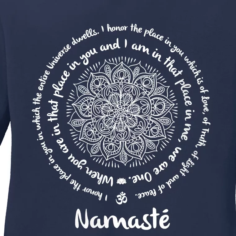 NAMASTE WE ARE ONE Meditation Sayings Mandala Yoga Gift Ladies Long Sleeve Shirt