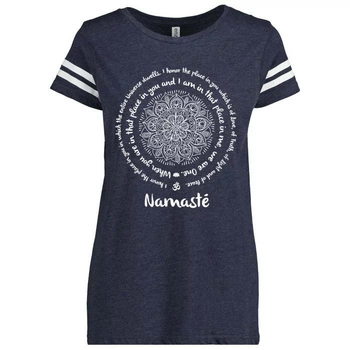 NAMASTE WE ARE ONE Meditation Sayings Mandala Yoga Gift Enza Ladies Jersey Football T-Shirt