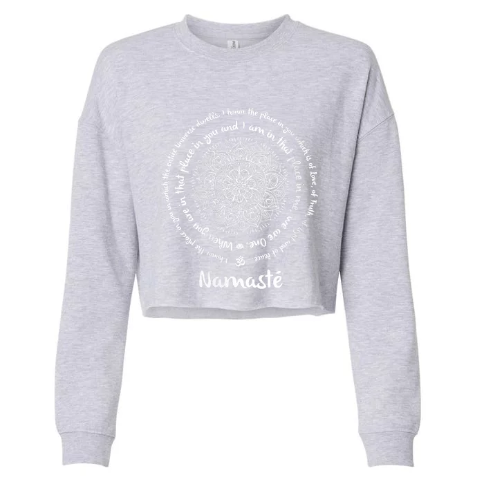 NAMASTE WE ARE ONE Meditation Sayings Mandala Yoga Gift Cropped Pullover Crew