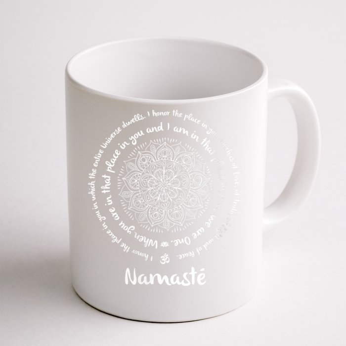 NAMASTE WE ARE ONE Meditation Sayings Mandala Yoga Gift Front & Back Coffee Mug