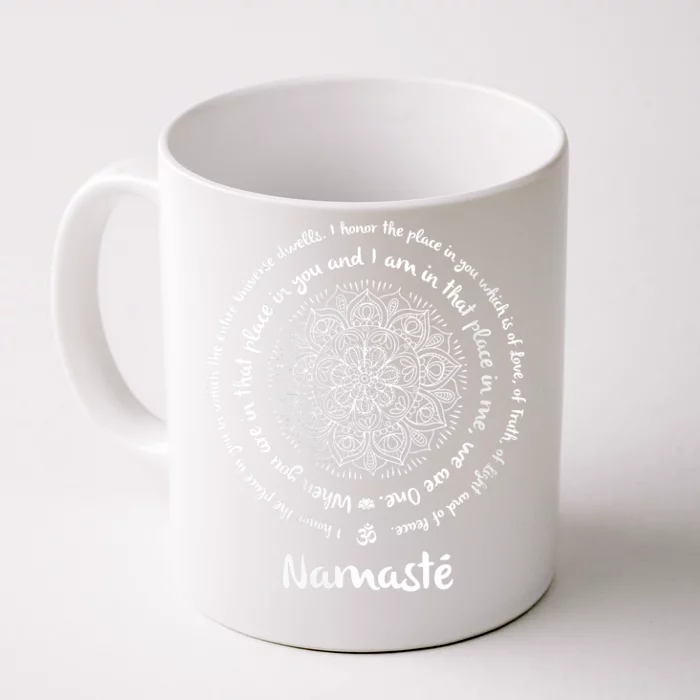 NAMASTE WE ARE ONE Meditation Sayings Mandala Yoga Gift Front & Back Coffee Mug