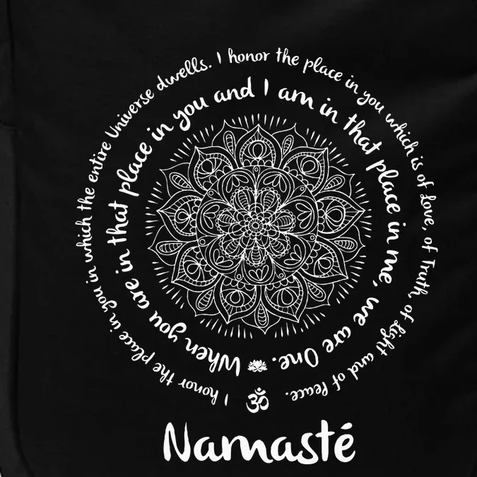 Namaste We Are One Meditation Sayings Mandala Yoga Gift Impact Tech Backpack