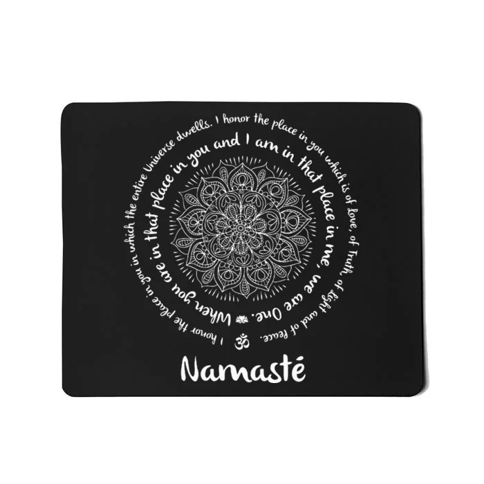 Namaste We Are One Meditation Sayings Mandala Yoga Gift Mousepad