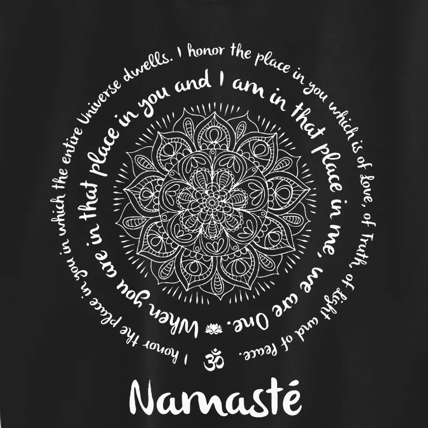 Namaste We Are One Meditation Sayings Mandala Yoga Gift Kids Sweatshirt