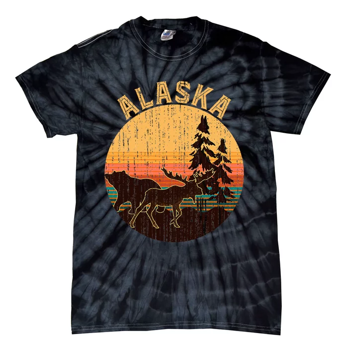 Nature Willdife Bear Moose Alaskan Animal Forest Alaska Tie-Dye T-Shirt