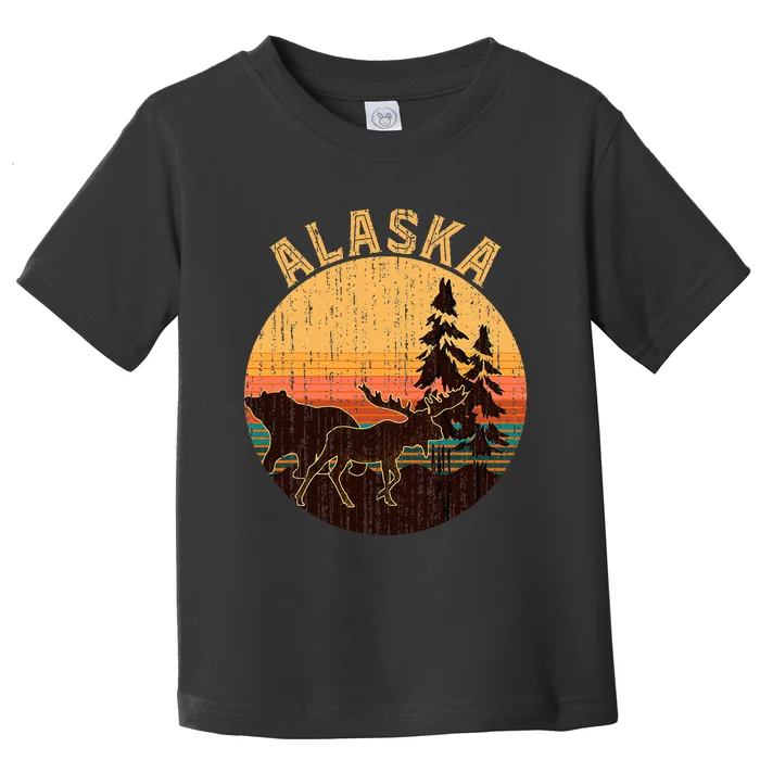 Nature Willdife Bear Moose Alaskan Animal Forest Alaska Toddler T-Shirt