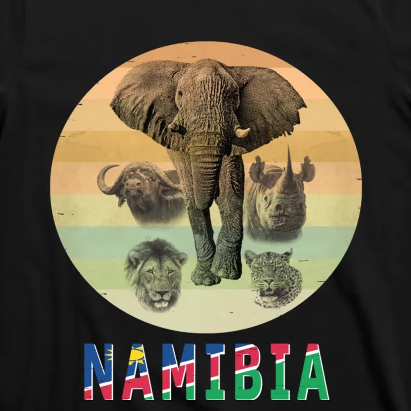 Namibia Wildlife Big Five Artwork For Namibia Safari T-Shirt