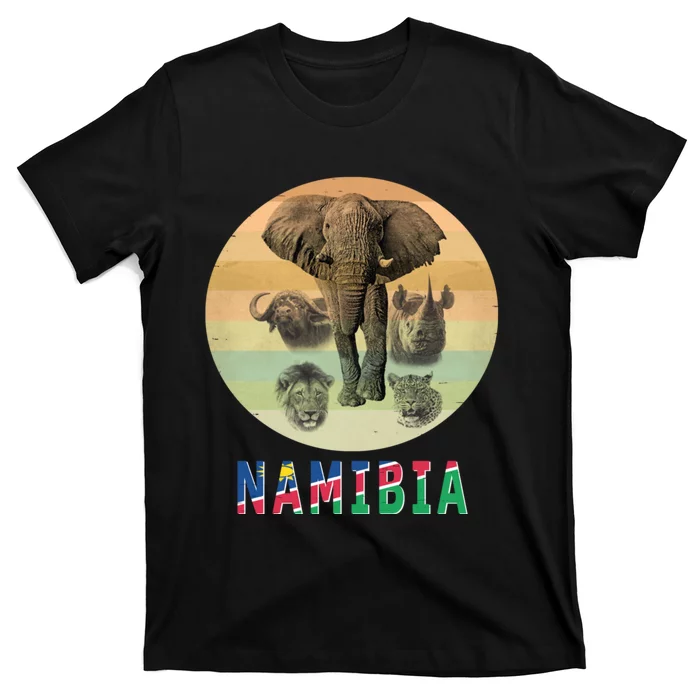 Namibia Wildlife Big Five Artwork For Namibia Safari T-Shirt