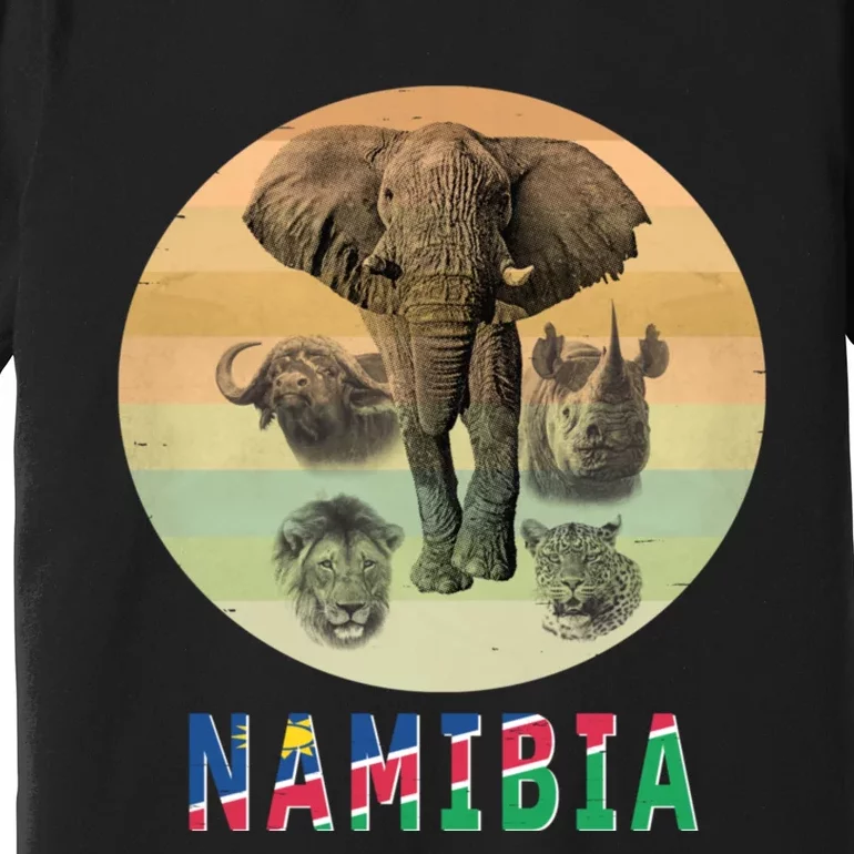 Namibia Wildlife Big Five Artwork For Namibia Safari Premium T-Shirt