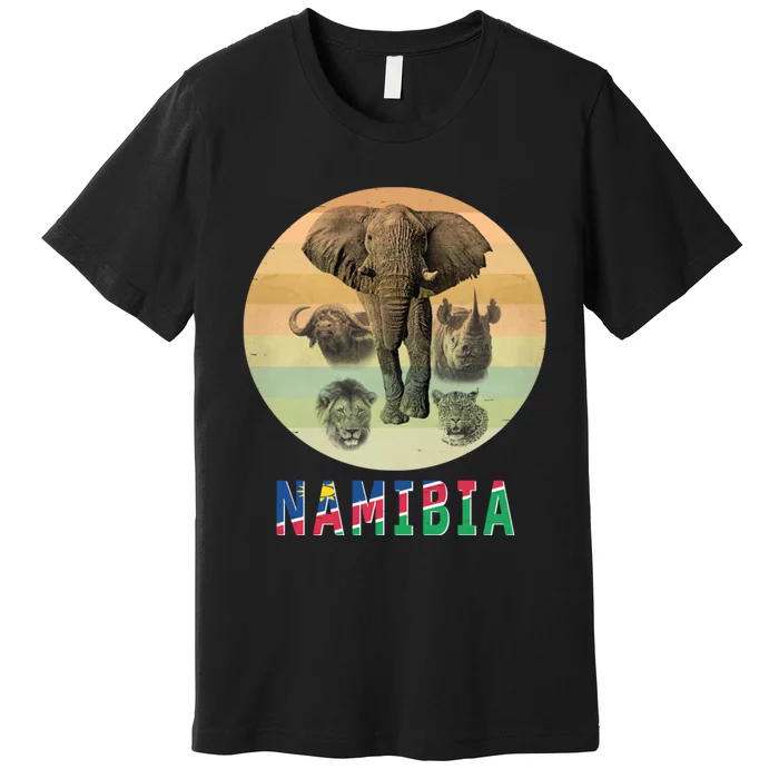 Namibia Wildlife Big Five Artwork For Namibia Safari Premium T-Shirt