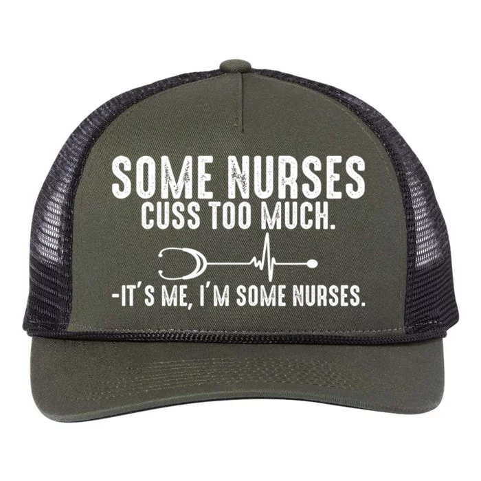 Nurse Who Cusses Nurse Cuss Some Nurses Cuss Too Much Great Gift Retro Rope Trucker Hat Cap