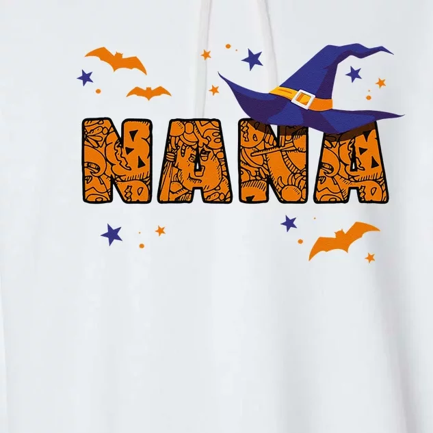 Nana Witch Cute Grandma Nana Halloween Costume Funny Garment-Dyed Fleece Hoodie