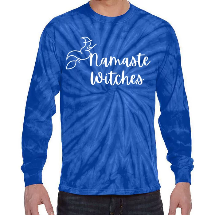 Namaste Witches Cute Halloween Yoga Gift Tie-Dye Long Sleeve Shirt