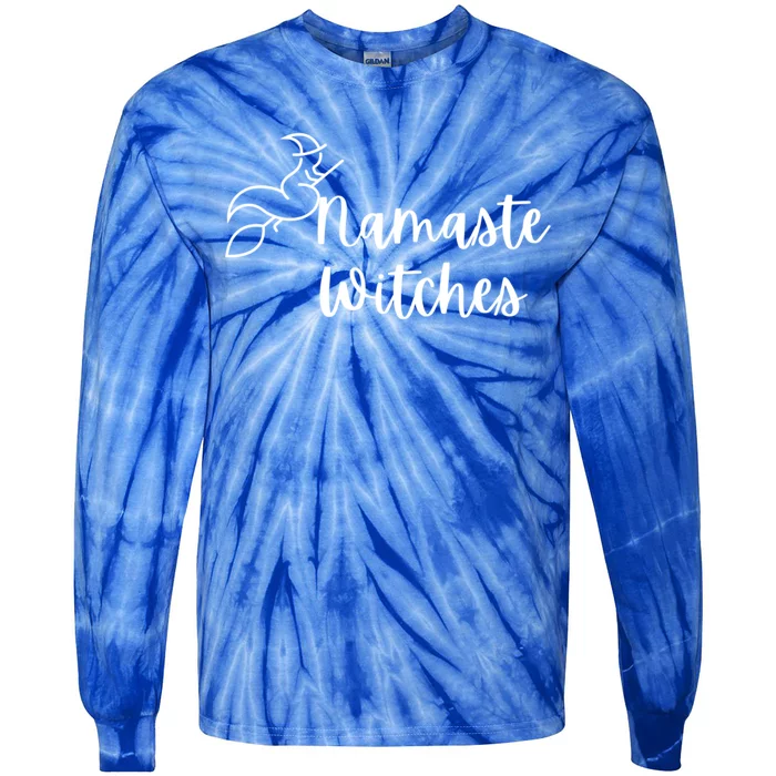 Namaste Witches Cute Halloween Yoga Gift Tie-Dye Long Sleeve Shirt