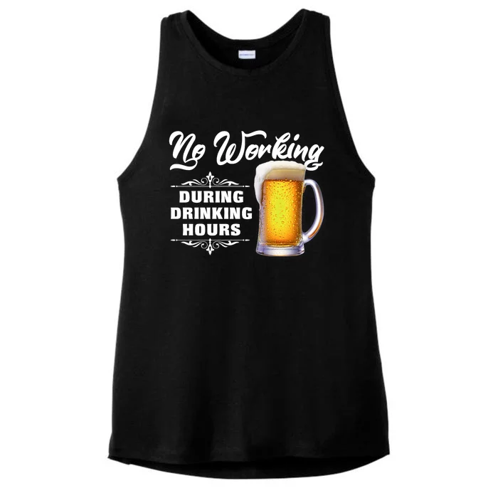 No Working During Drinking Hours Ladies Tri-Blend Wicking Tank