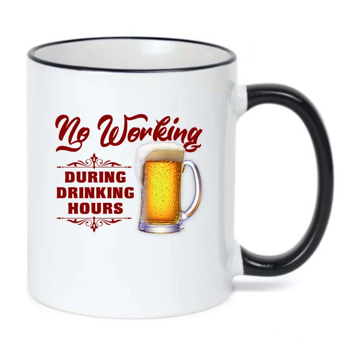 No Working During Drinking Hours Black Color Changing Mug