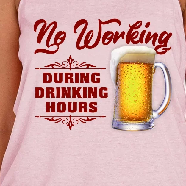 No Working During Drinking Hours Women's Knotted Racerback Tank