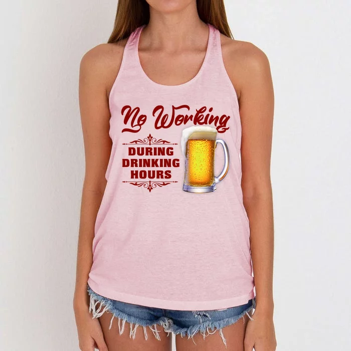 No Working During Drinking Hours Women's Knotted Racerback Tank