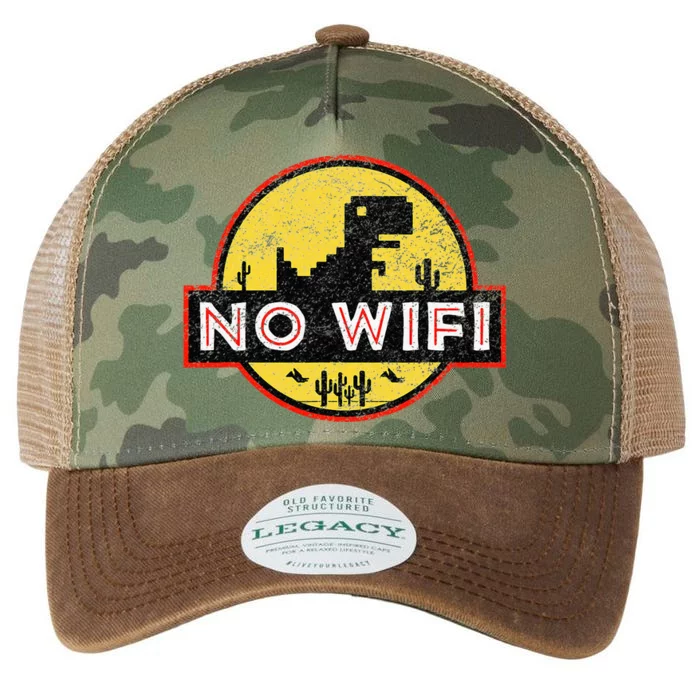 No Wifi Dino No Wifi Reception Disorder Legacy Tie Dye Trucker Hat