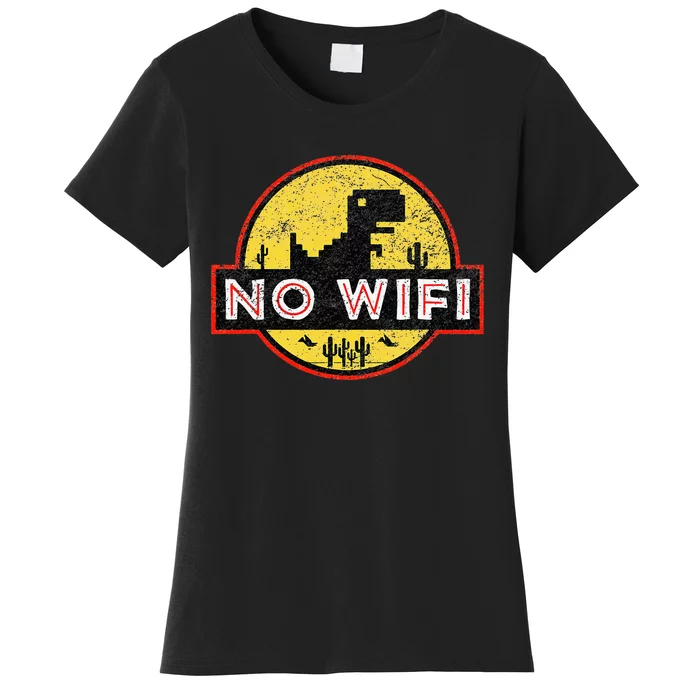 No Wifi Dino No Wifi Reception Disorder Women's T-Shirt