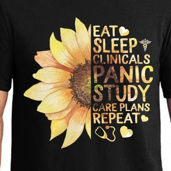 Nurse Week Eat Sleep Clinicals Panic Study Care Plans Repeat Cute Gift Pajama Set