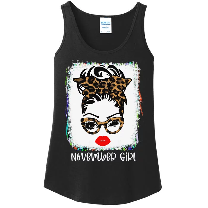 November Woman Face Wink Eyes Lady Face Birthday Ladies Essential Tank