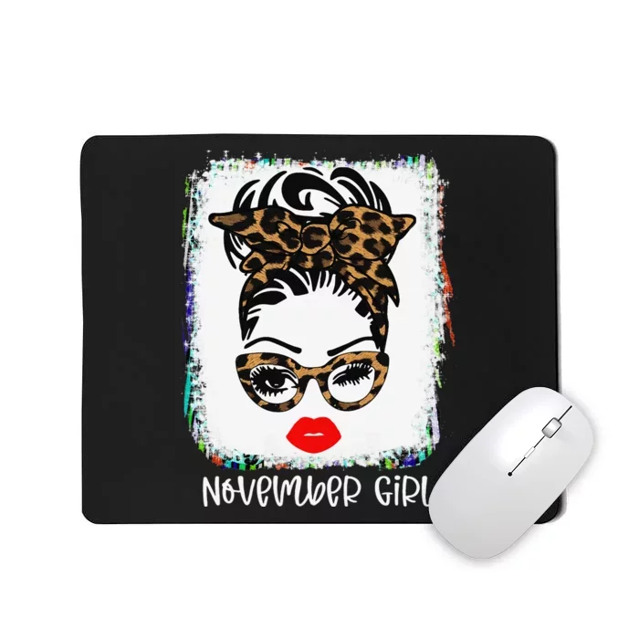 November Woman Face Wink Eyes Lady Face Birthday Mousepad