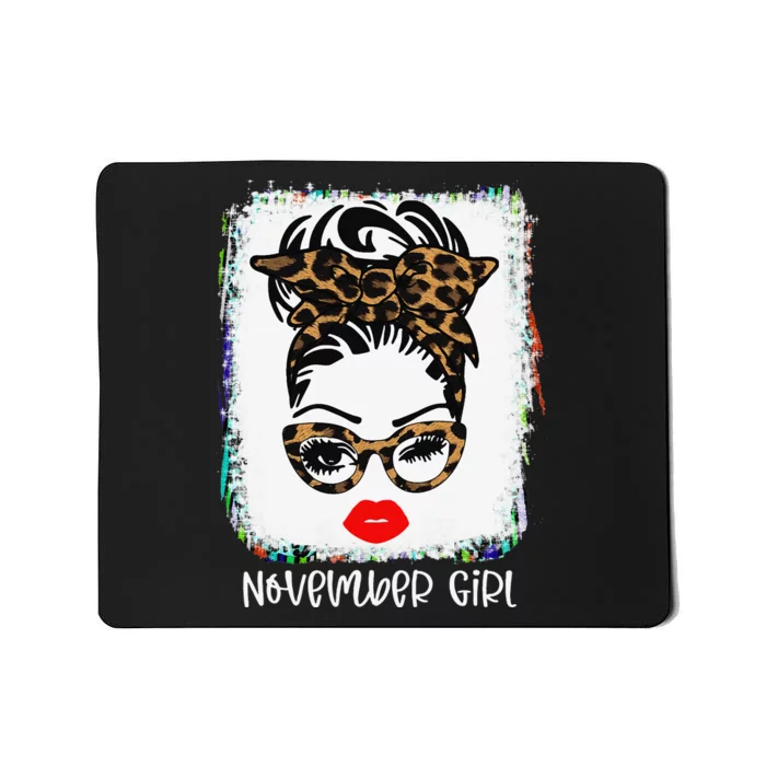 November Woman Face Wink Eyes Lady Face Birthday Mousepad