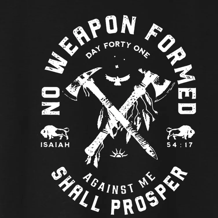 No Weapon Formed Shall Prosper Day Forty One Against Me Women's Crop Top Tee