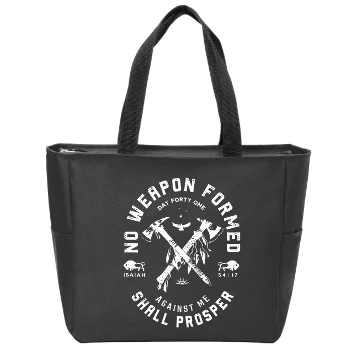 No Weapon Formed Shall Prosper Day Forty One Against Me Zip Tote Bag