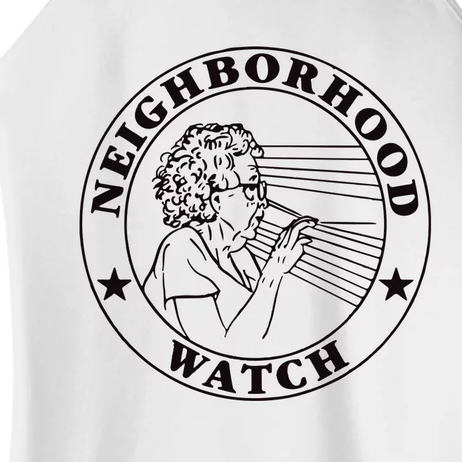 Neighborhood Watch Funny Women’s Perfect Tri Rocker Tank