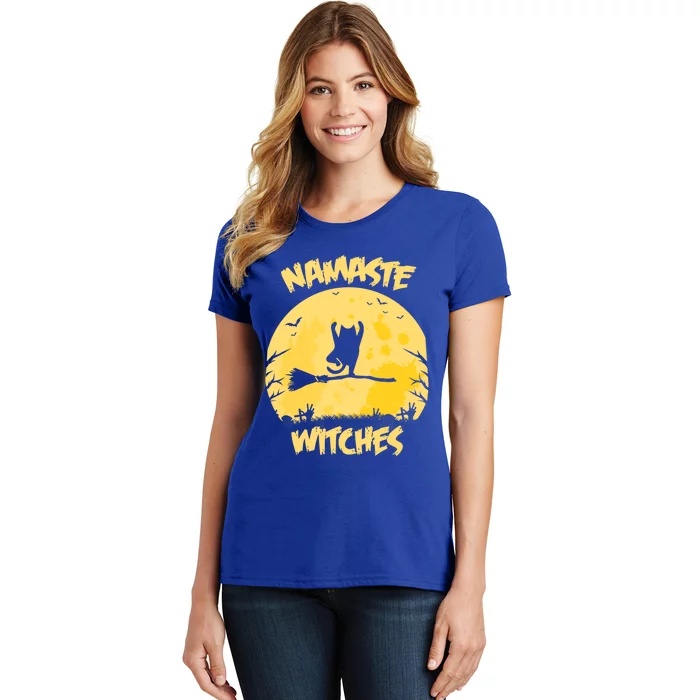 Namaste Witches Funny Yoga Cat Halloween Costume Great Gift Women's T-Shirt