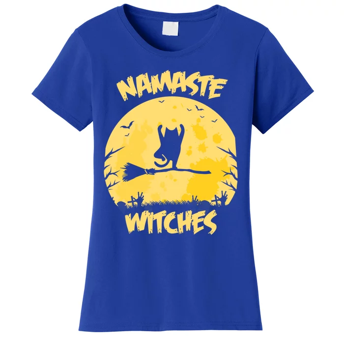 Namaste Witches Funny Yoga Cat Halloween Costume Great Gift Women's T-Shirt