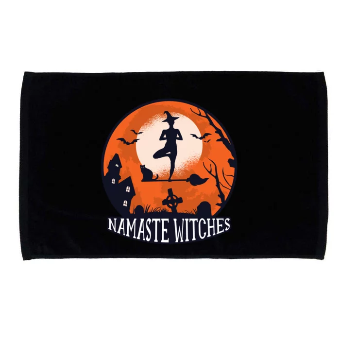 Namaste Witches Funny Halloween Yoga Fitness Workout Gift Microfiber Hand Towel