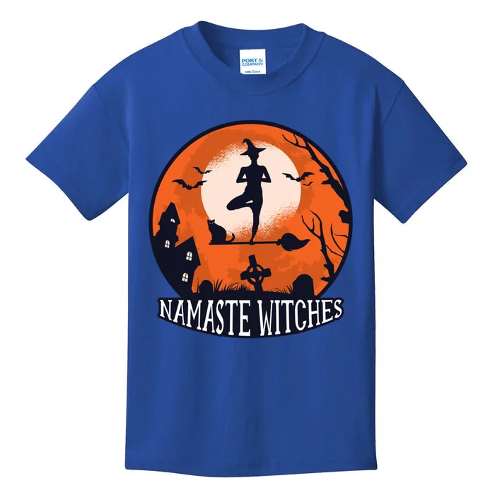 Namaste Witches Funny Halloween Yoga Fitness Workout Gift Kids T-Shirt