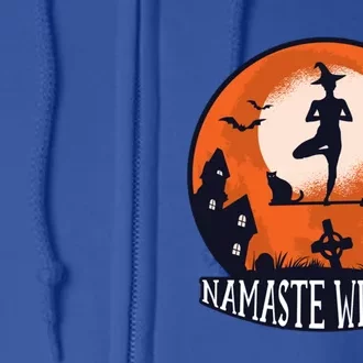 Namaste Witches Funny Halloween Yoga Fitness Workout Gift Full Zip Hoodie