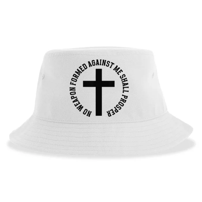 No Weapon Formed Against Me Shall Prosper Sustainable Bucket Hat