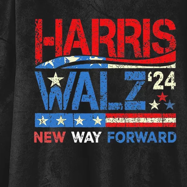 New Way Forward Harris Walz 2024 Kamala Harris Tim Walz Vote Hooded Wearable Blanket