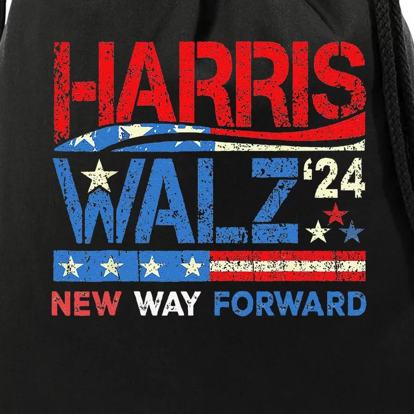 New Way Forward Harris Walz 2024 Kamala Harris Tim Walz Vote Drawstring Bag